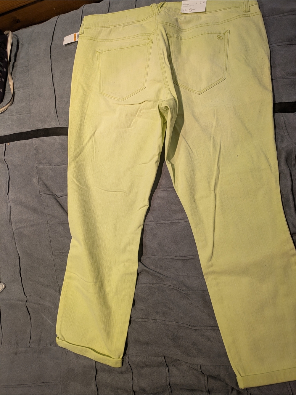 Jessica Simpson citron Cropped forever rolled skinny Slim Ankle Jeans 16W - Picture 2 of 6